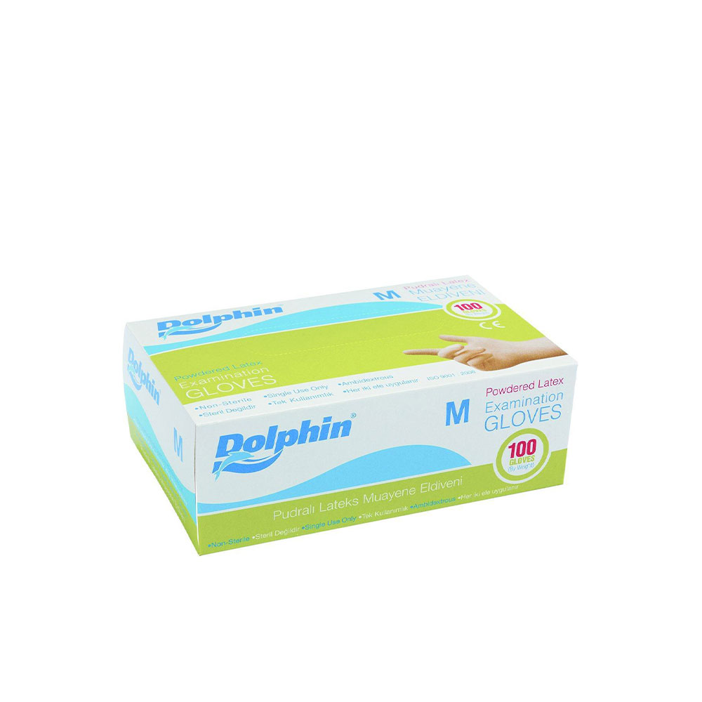 MUAYENE ELDİVENİ DOLPHİN PUDRALI (L)100 LÜ 